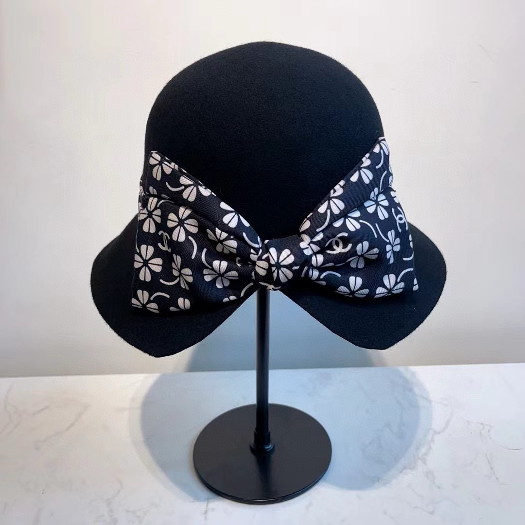 Chanel wool bucket hat, front view