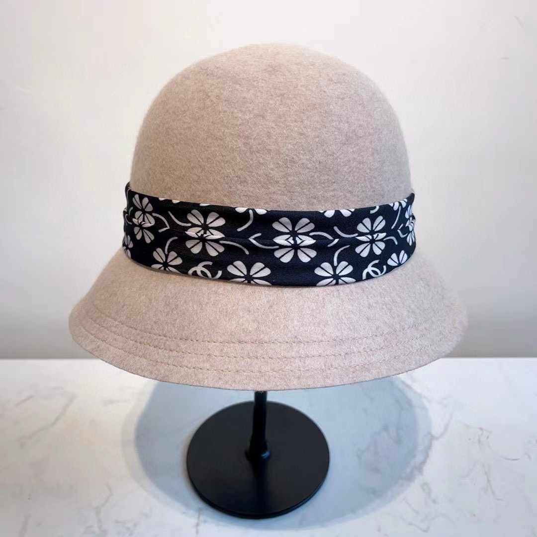 Chanel Wool Bucket Hat - Styled on a Model Chanel wool bucket hat styled on a model