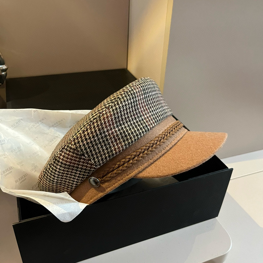 NO:220166,Burberry Burberry new military cap, wool woolen fabric, classic plaid military cap, head circumference 57cm hat, fisherman hat, baseball hat, knit hat, hat, burberry, burberry, espadrilles, hats19860909Burberry巴宝莉新款军帽、羊毛呢面料、经典格子军帽,头围57cm帽子渔夫帽棒球帽针织帽,帽子,burberry,burberry,espadrilles,hats,hat
