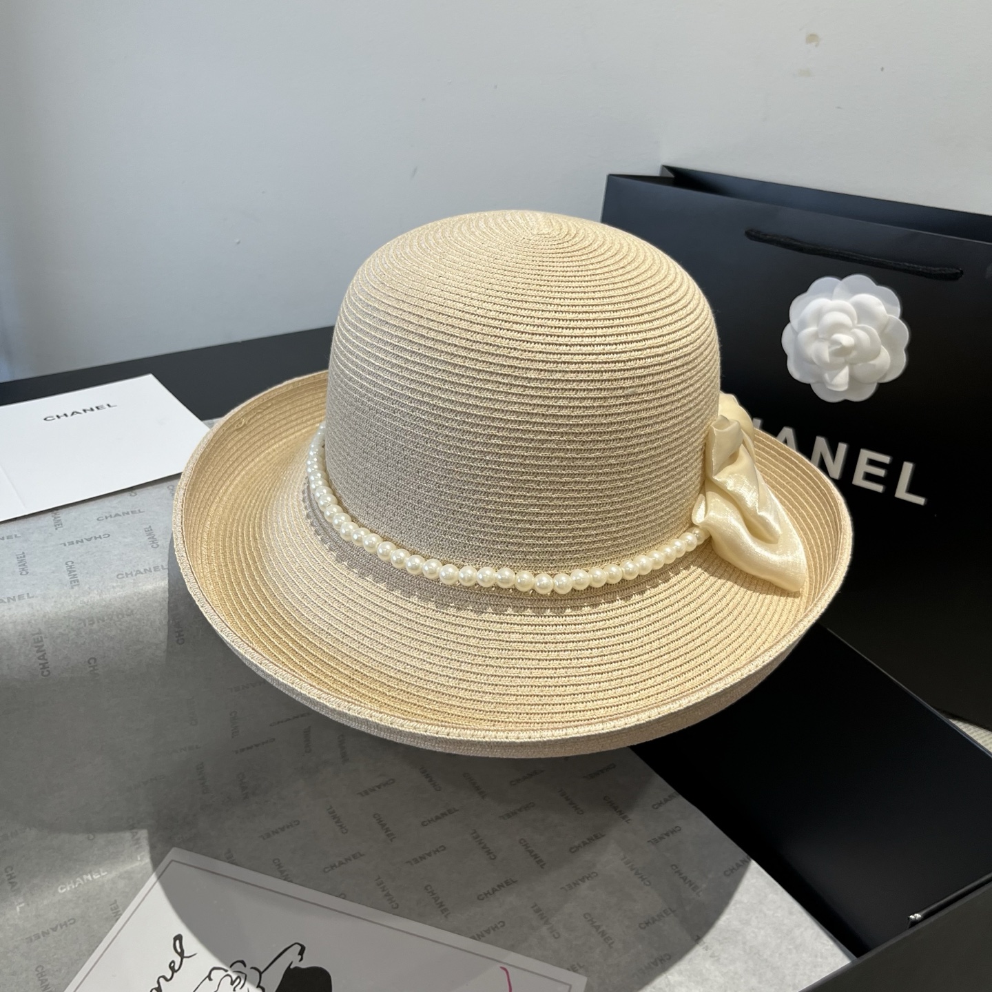 zero 189. valentino blanche hat, curly butter hat, 57 cm - 图片 3