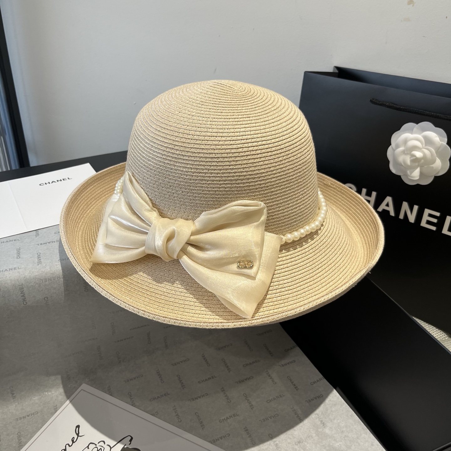 zero 189. valentino blanche hat, curly butter hat, 57 cm - 图片 5