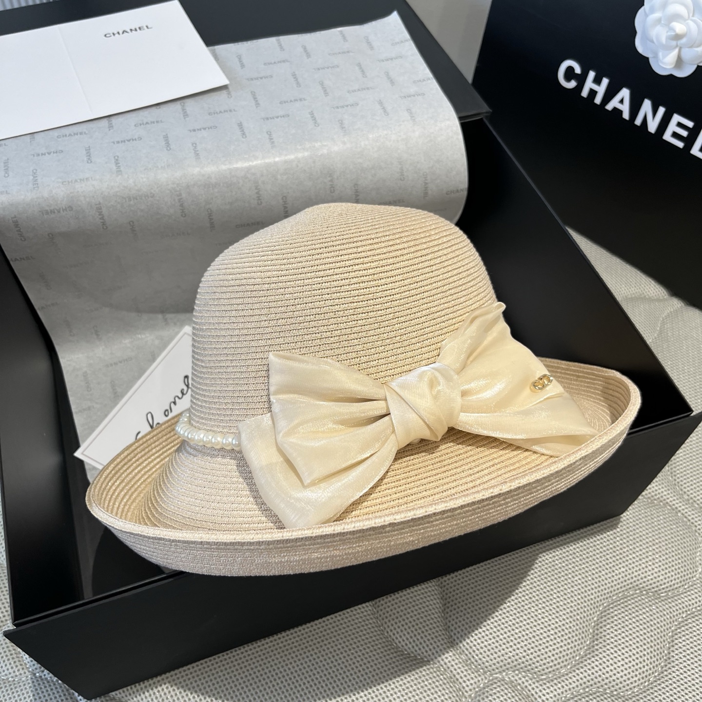 zero 189. valentino blanche hat, curly butter hat, 57 cm - 图片 7