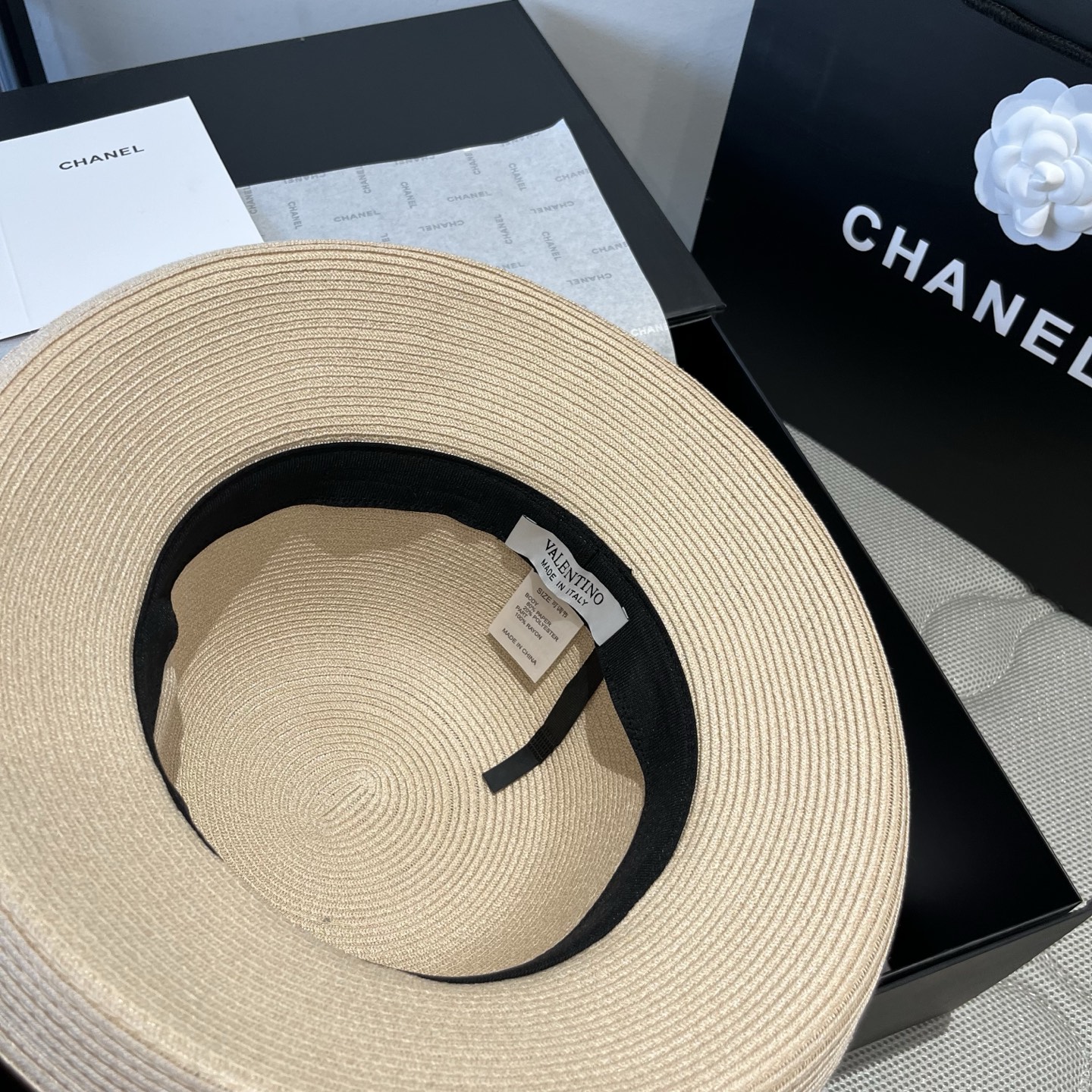 zero 189. valentino blanche hat, curly butter hat, 57 cm - 图片 9