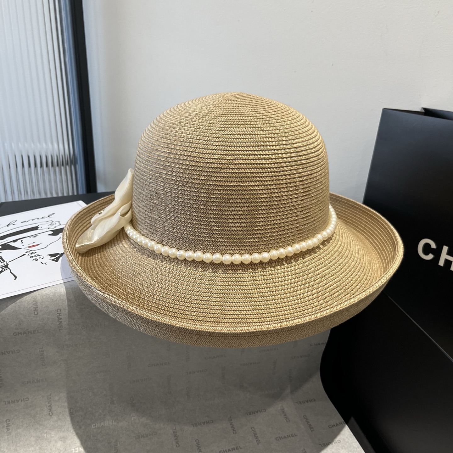 zero 189. valentino blanche hat, curly butter hat, 57 cm - 图片 3
