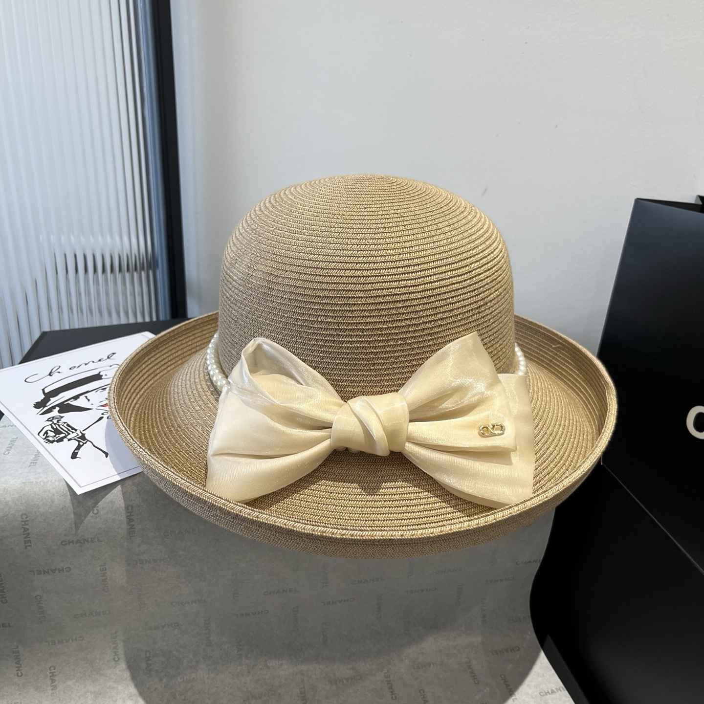 zero 189. valentino blanche hat, curly butter hat, 57 cm - 图片 1
