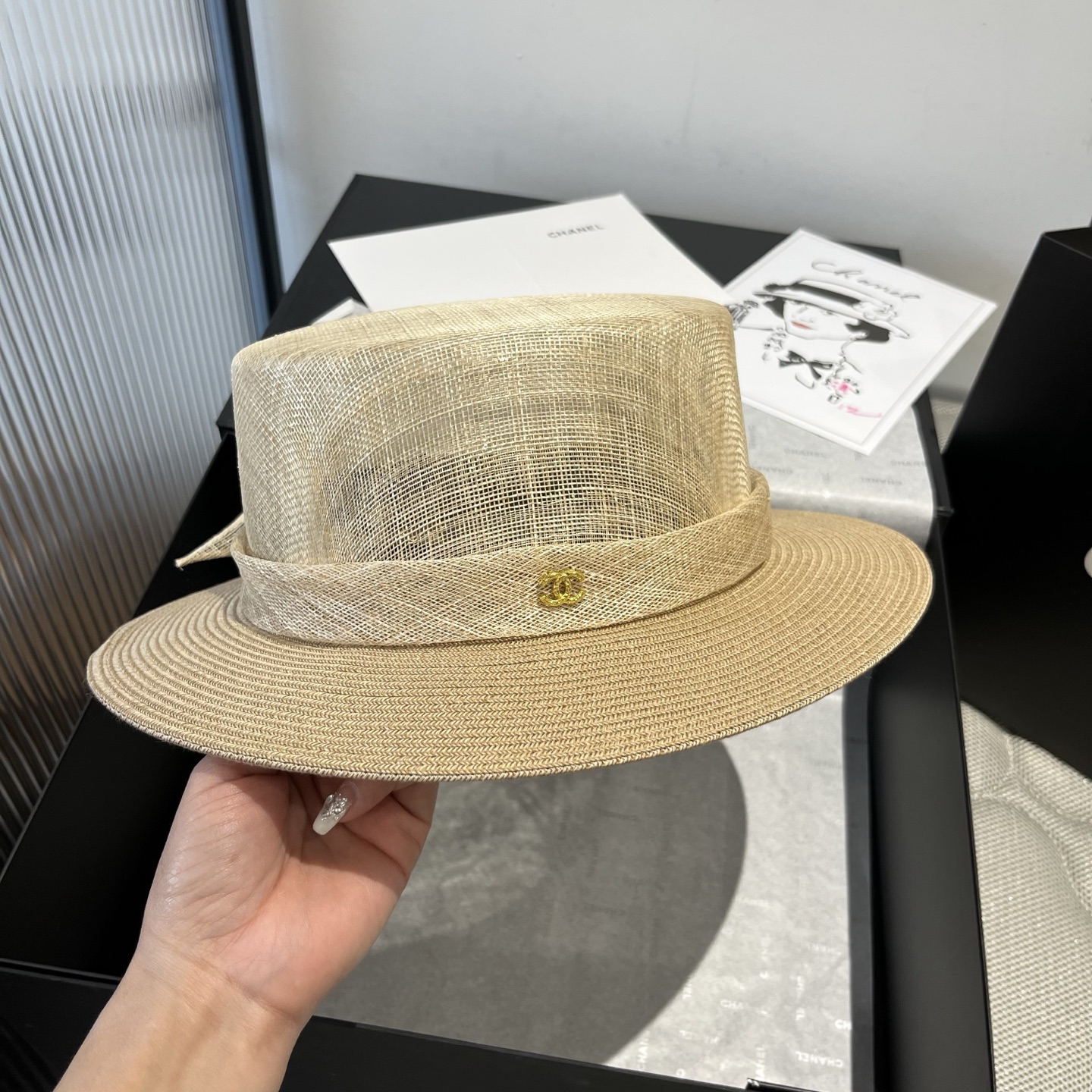 NO:222349,Chanel Chanel siwed topper, haute couture, head circumference 57cm hat, fisherman hat baseball hat knit hat, hat, chanel, chanel, espadrilles, hats19860909Chanel香奈儿麻纱礼帽,高级定制,头围57cm帽子渔夫帽棒球帽针织帽,帽子,chanel,chanel,espadrilles,hats,hat