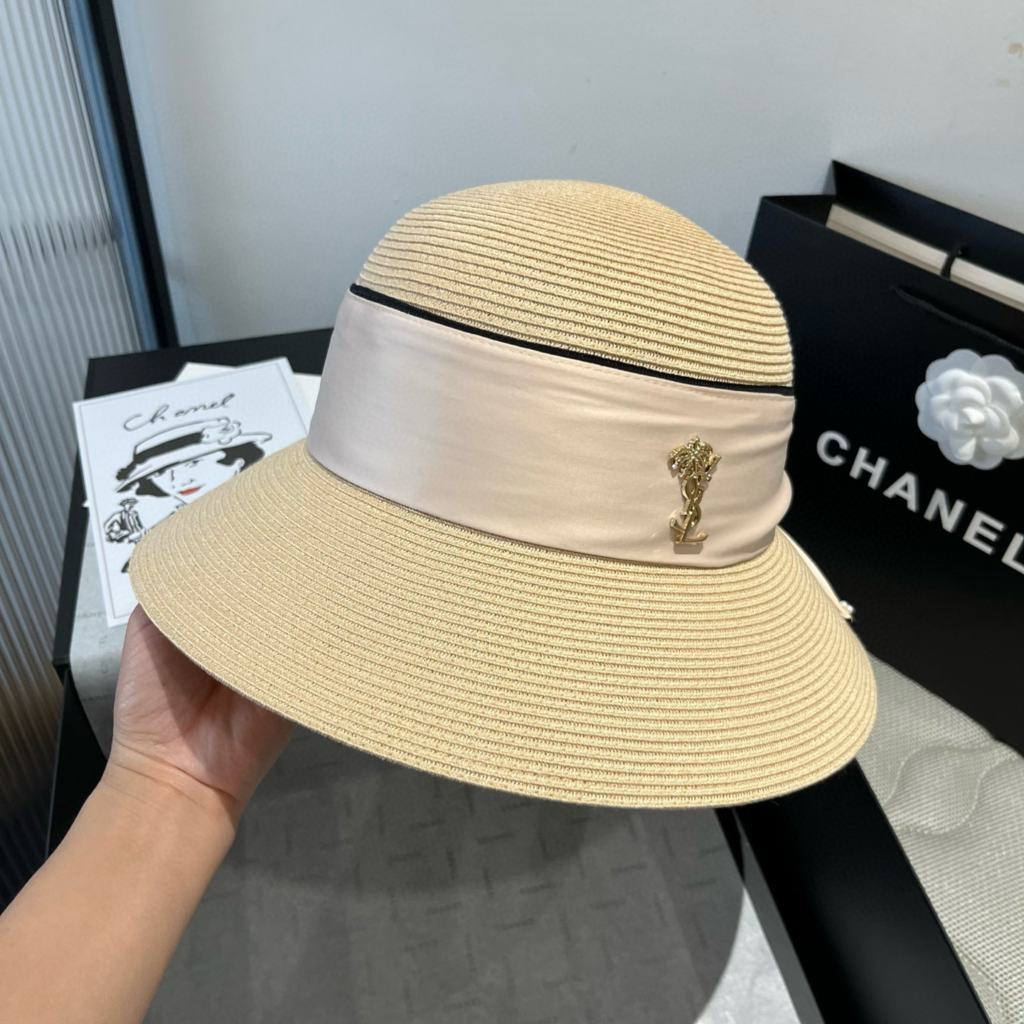 two hundred and ten. ysl st. roland’s new straw hat, pearl’s bonnet, 57 cm - 图片 4