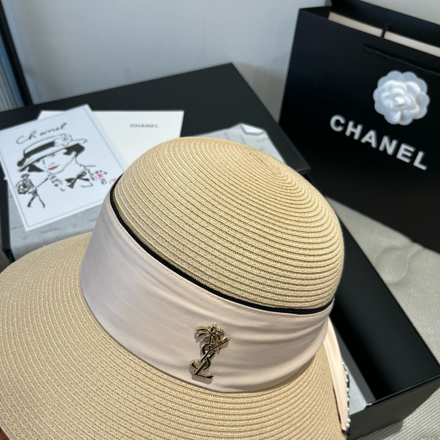 two hundred and ten. ysl st. roland’s new straw hat, pearl’s bonnet, 57 cm - 图片 2