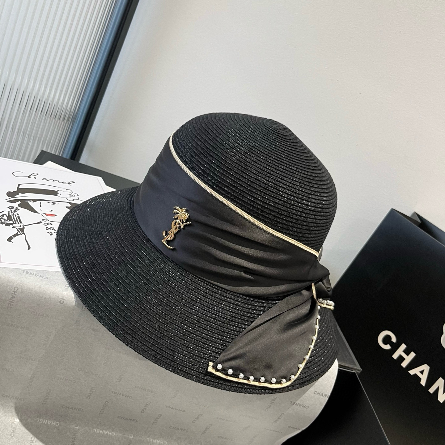 two hundred and ten. ysl st. roland’s new straw hat, pearl’s bonnet, 57 cm - 图片 2