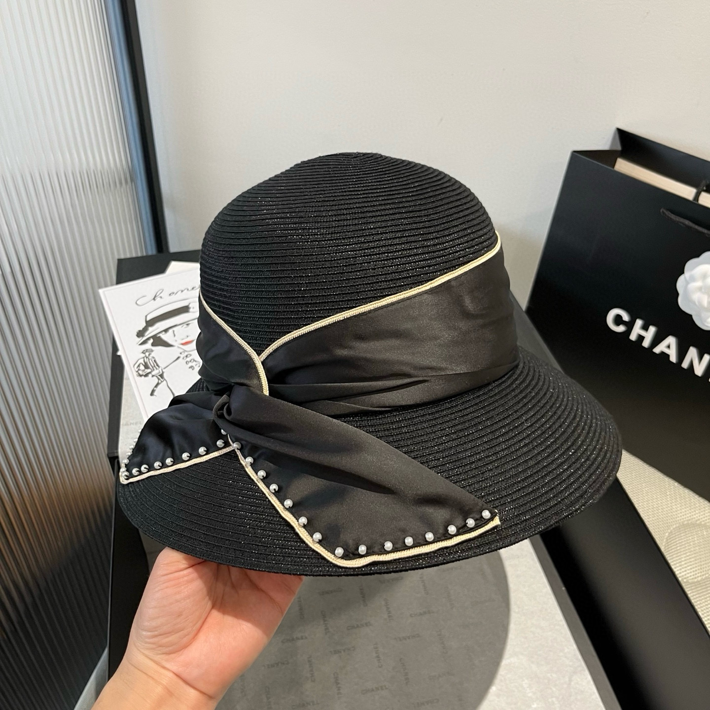 two hundred and ten. ysl st. roland’s new straw hat, pearl’s bonnet, 57 cm - 图片 6