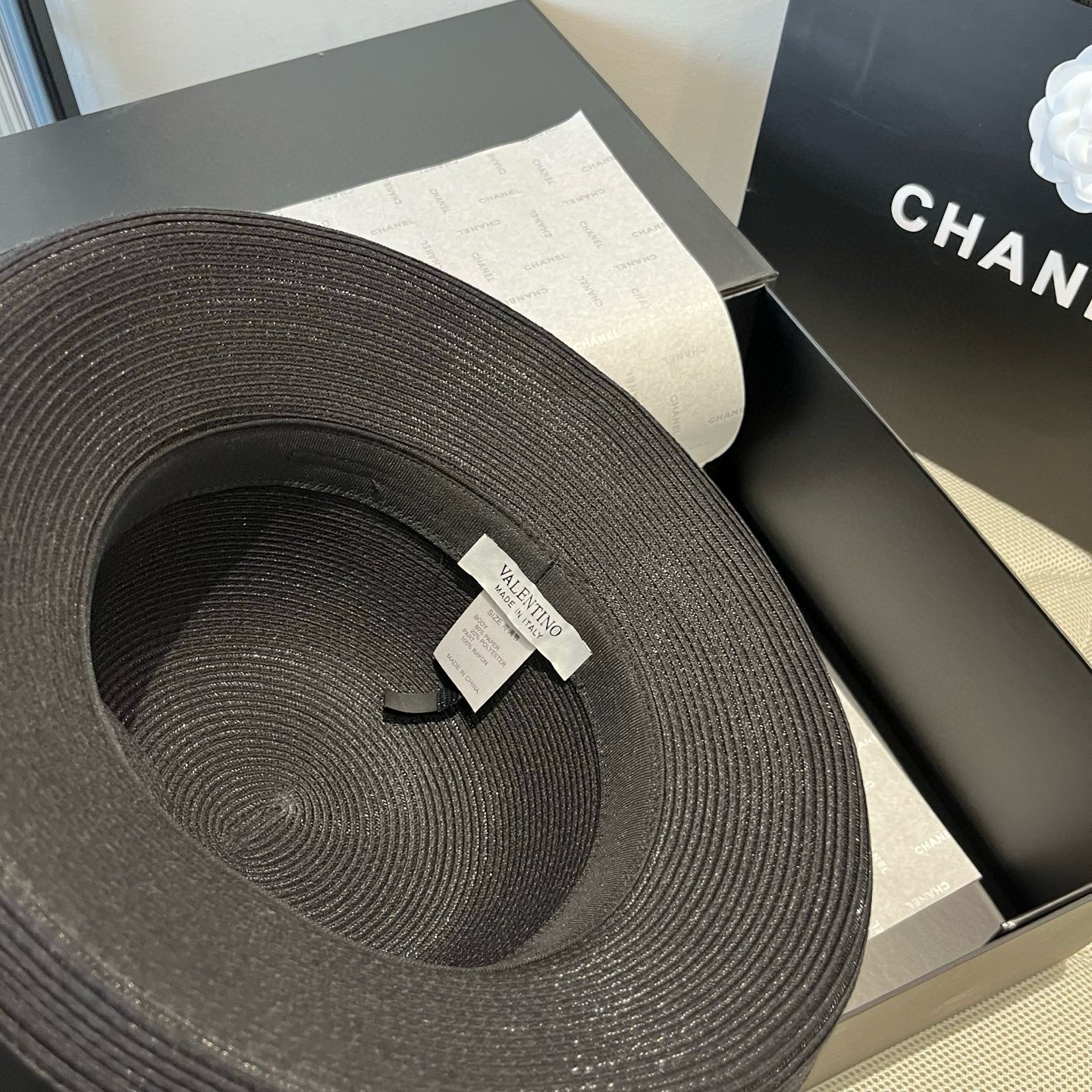 zero 189. valentino blanche hat, curly butter hat, 57 cm - 图片 9