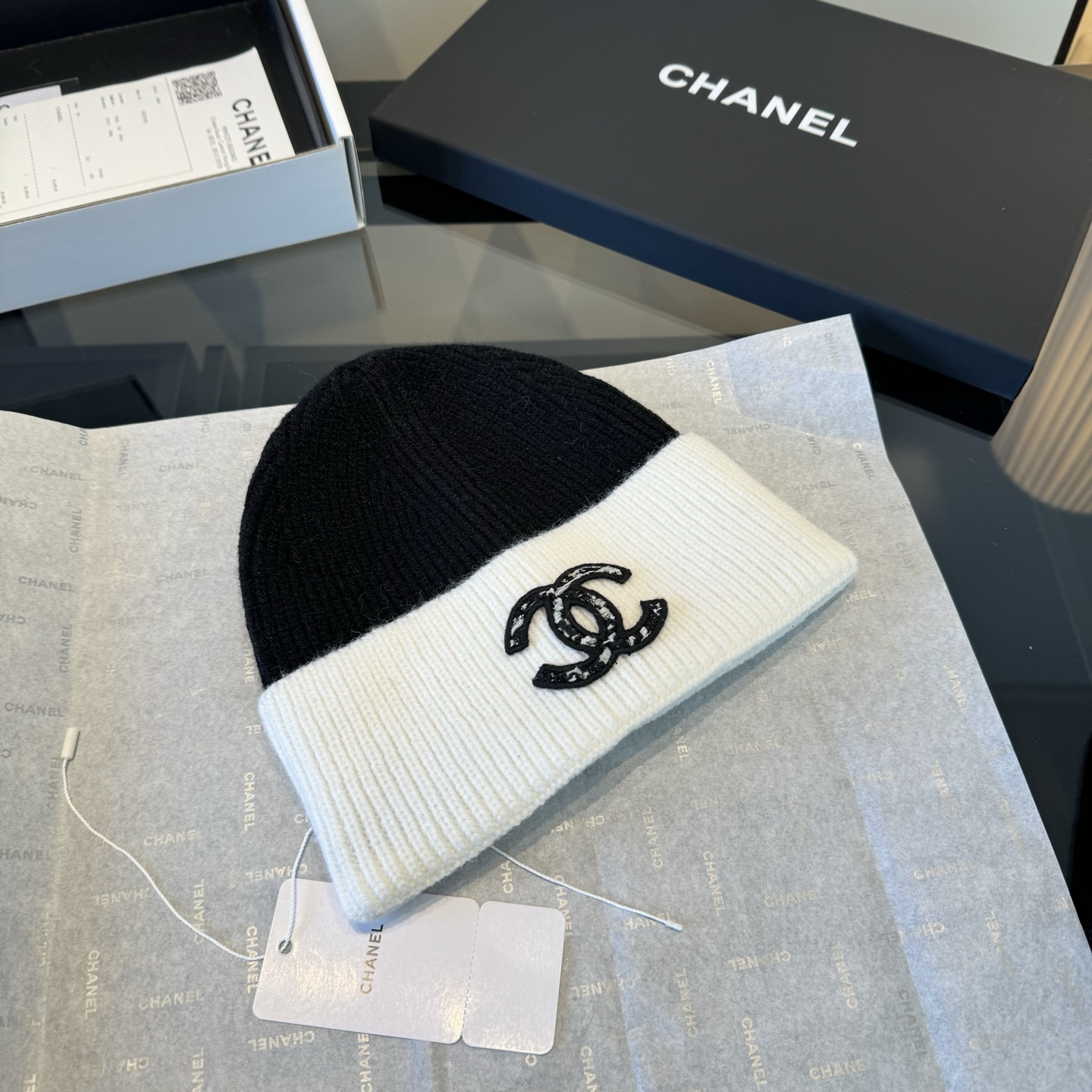 🌾Chanel香奈儿新款拼色毛线帽