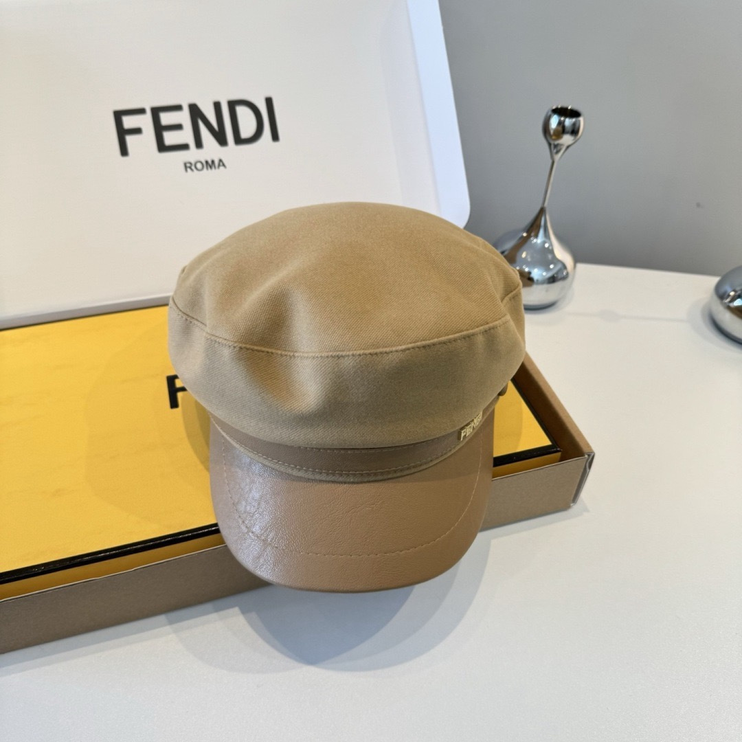 Fendi FENDI芬迪新款鸭舌军帽，高级定制，头围57cm