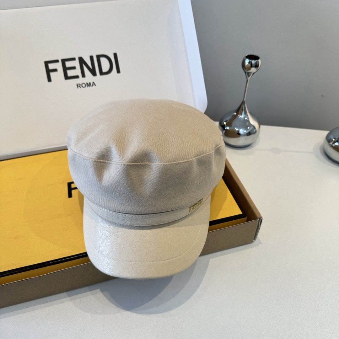 Fendi FENDI芬迪新款鸭舌军帽，高级定制，头围57cm