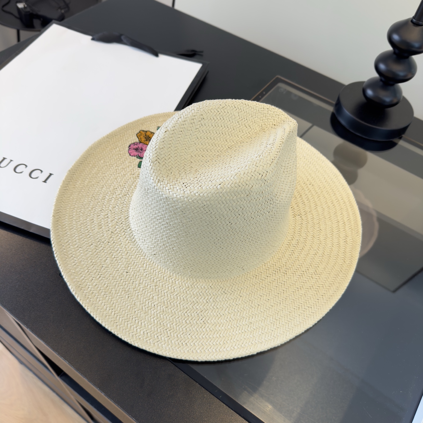 Gucci Gucci古奇新款礼帽，进口台湾PP草，头围57cm
