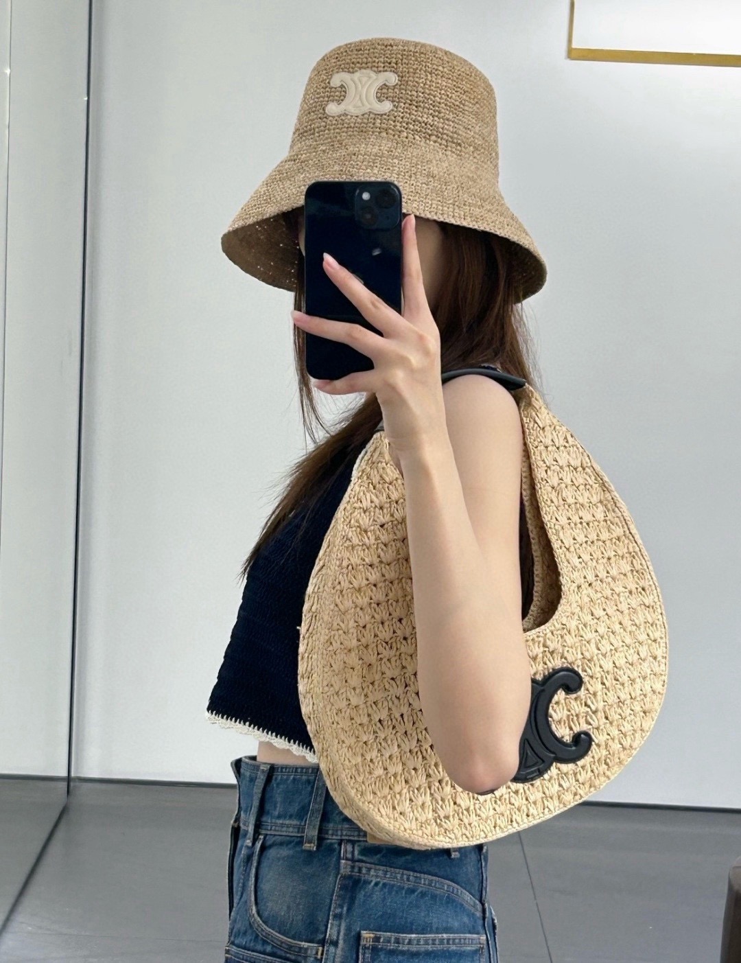Celine Celine赛琳新款夏款礼帽，草帽，小清新 头围57cm