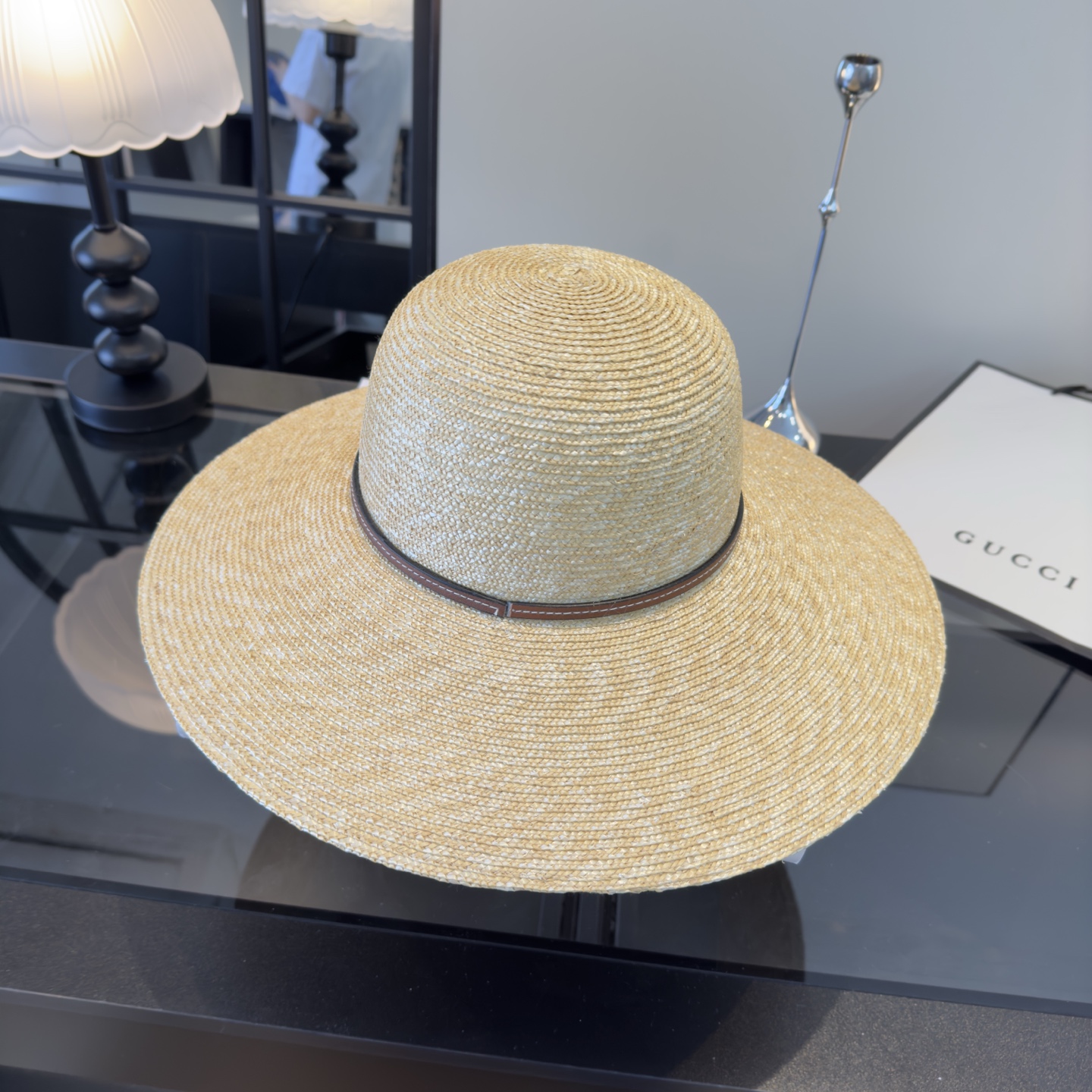 Gucci Gucci古奇 款麦秆草礼帽， 开模定制，头围57cm
