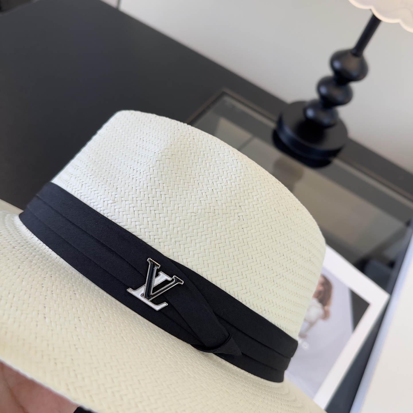 Louis Vuitton LV路易威登名媛风礼帽进口台湾PP草，头围57cm
