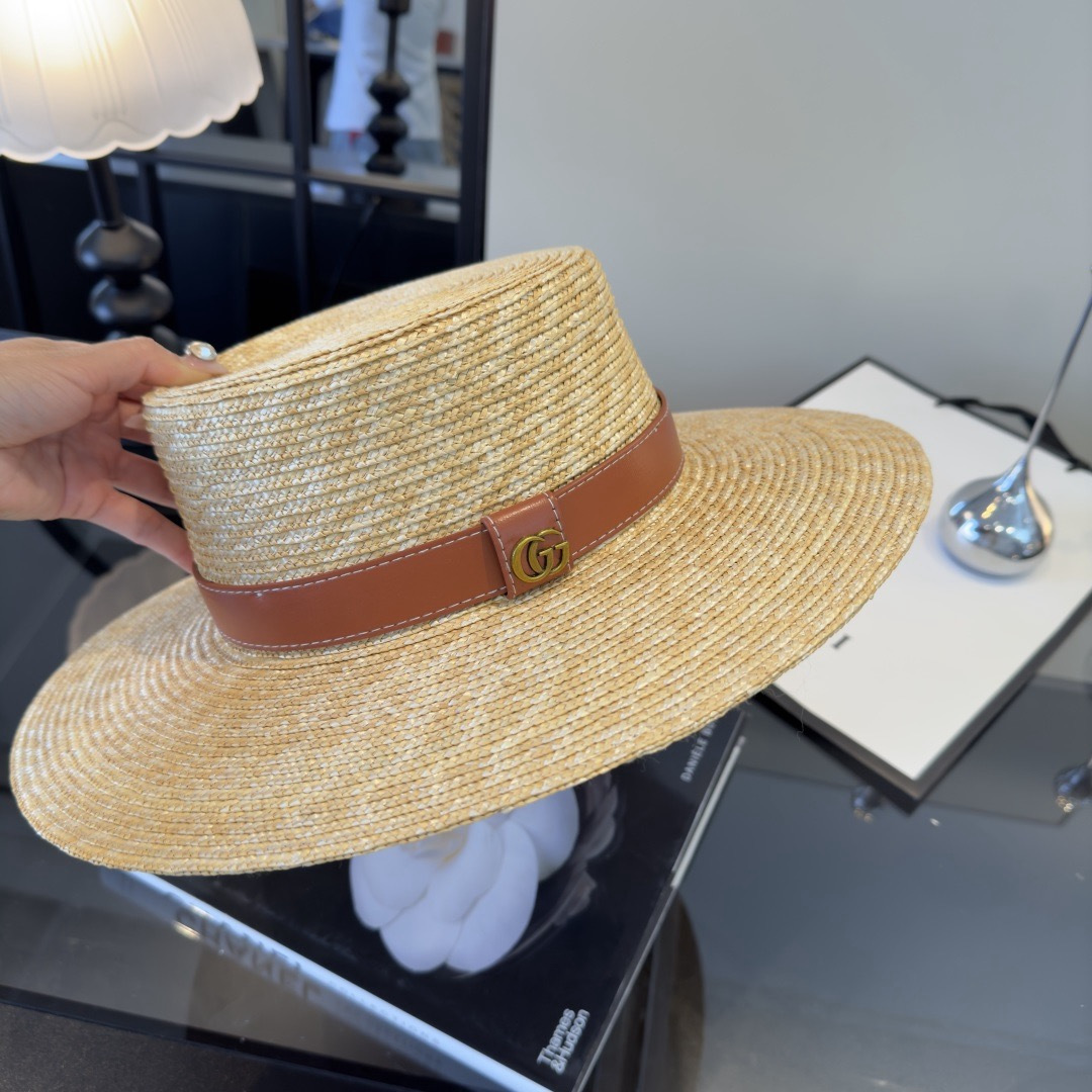 Gucci Gucci古奇 款麦秆草礼帽， 开模定制，头围57cm