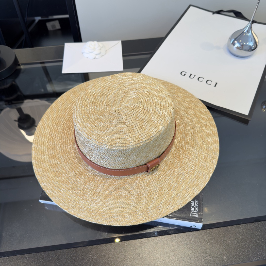 Gucci Gucci古奇 款麦秆草礼帽， 开模定制，头围57cm