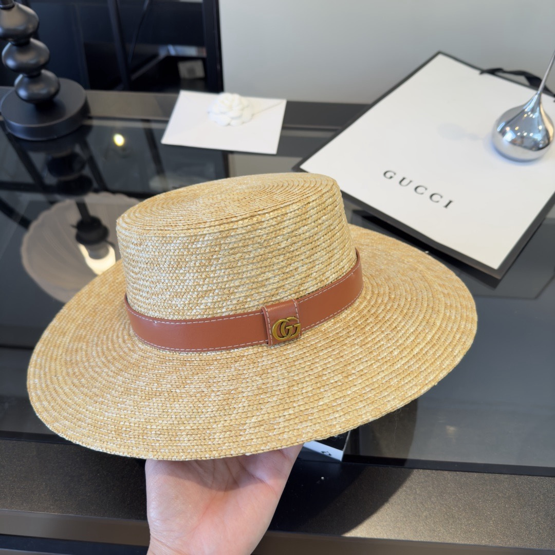 Gucci Gucci古奇 款麦秆草礼帽， 开模定制，头围57cm