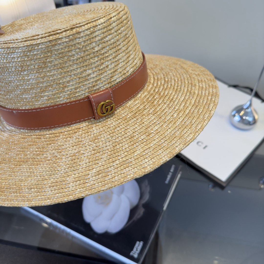 Gucci Gucci古奇 款麦秆草礼帽， 开模定制，头围57cm