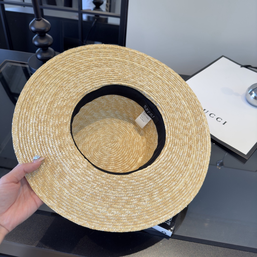 Gucci Gucci古奇 款麦秆草礼帽， 开模定制，头围57cm