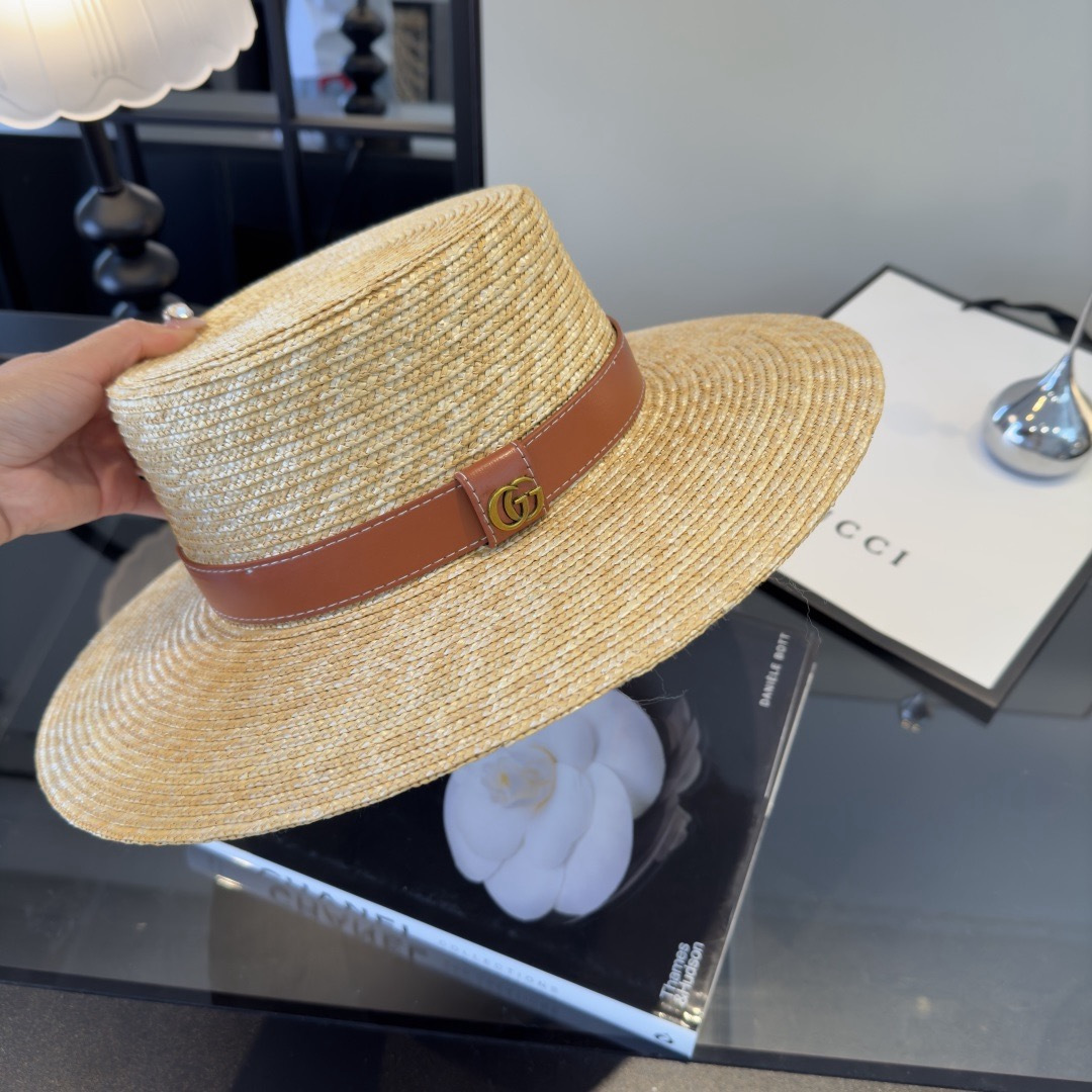 Gucci Gucci古奇 款麦秆草礼帽， 开模定制，头围57cm
