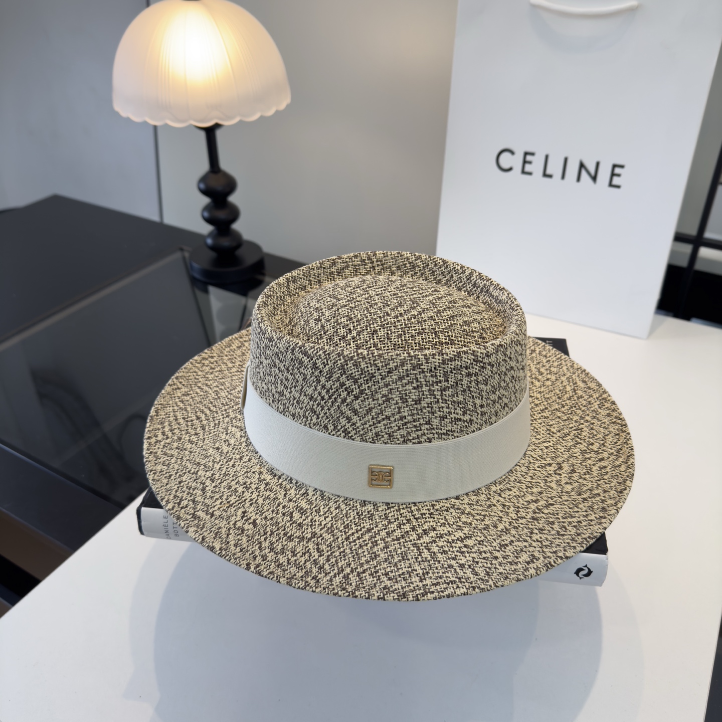 Celine Celine赛琳新款礼帽，台湾PP草帽沿，头围57cm
