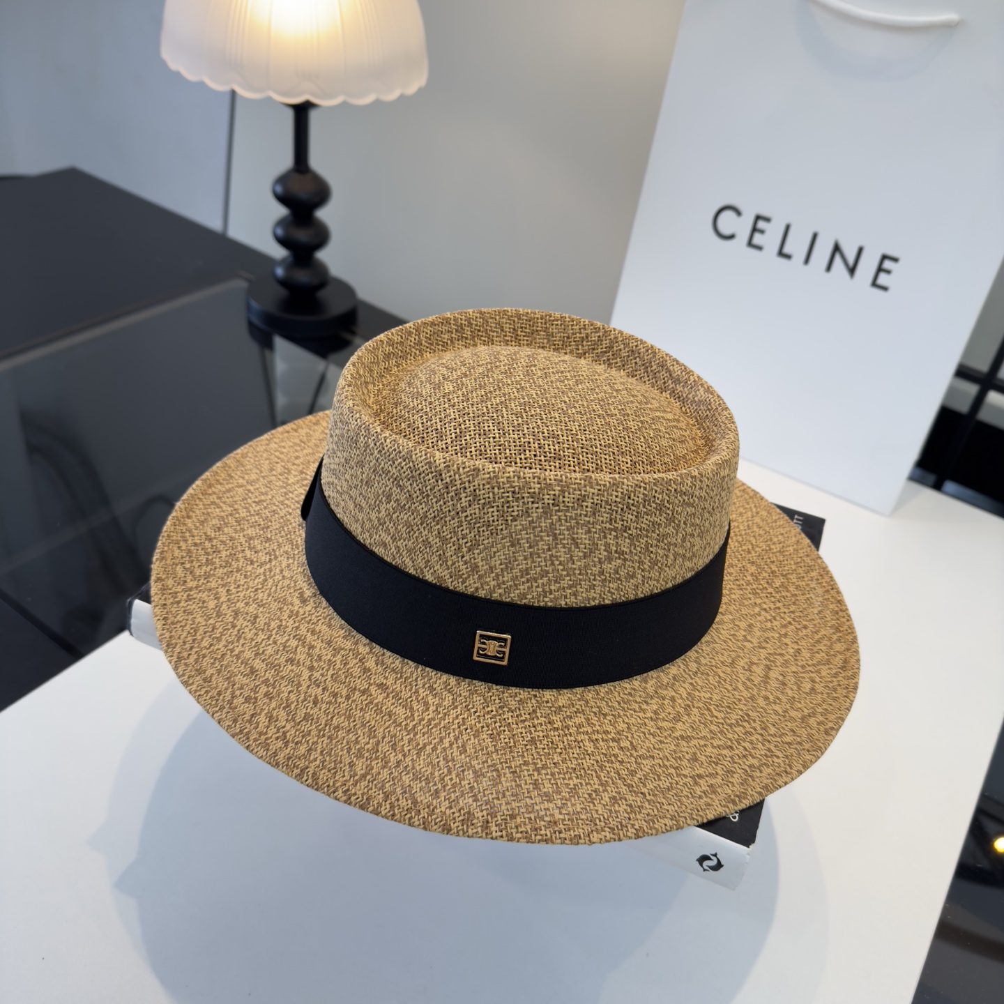 Celine Celine赛琳新款礼帽，台湾PP草帽沿，头围57cm