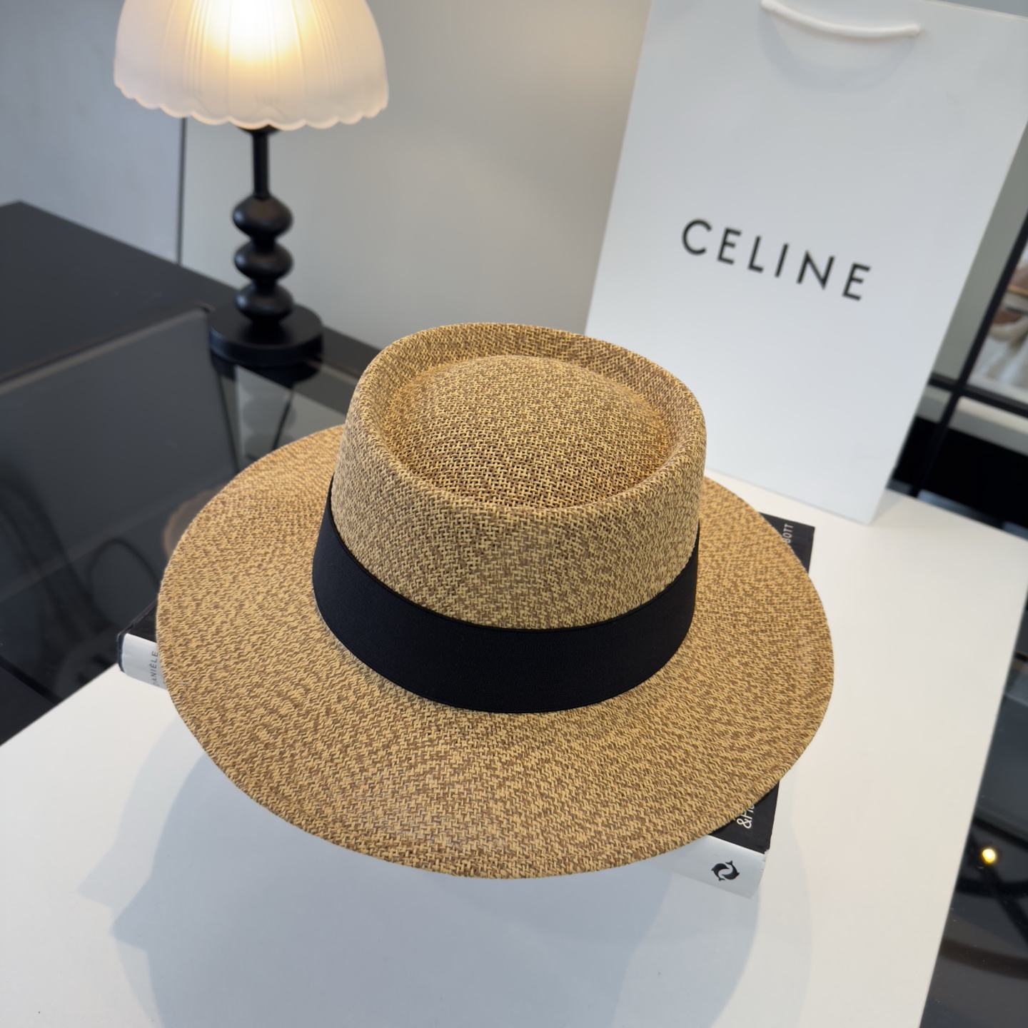Celine Celine赛琳新款礼帽，台湾PP草帽沿，头围57cm