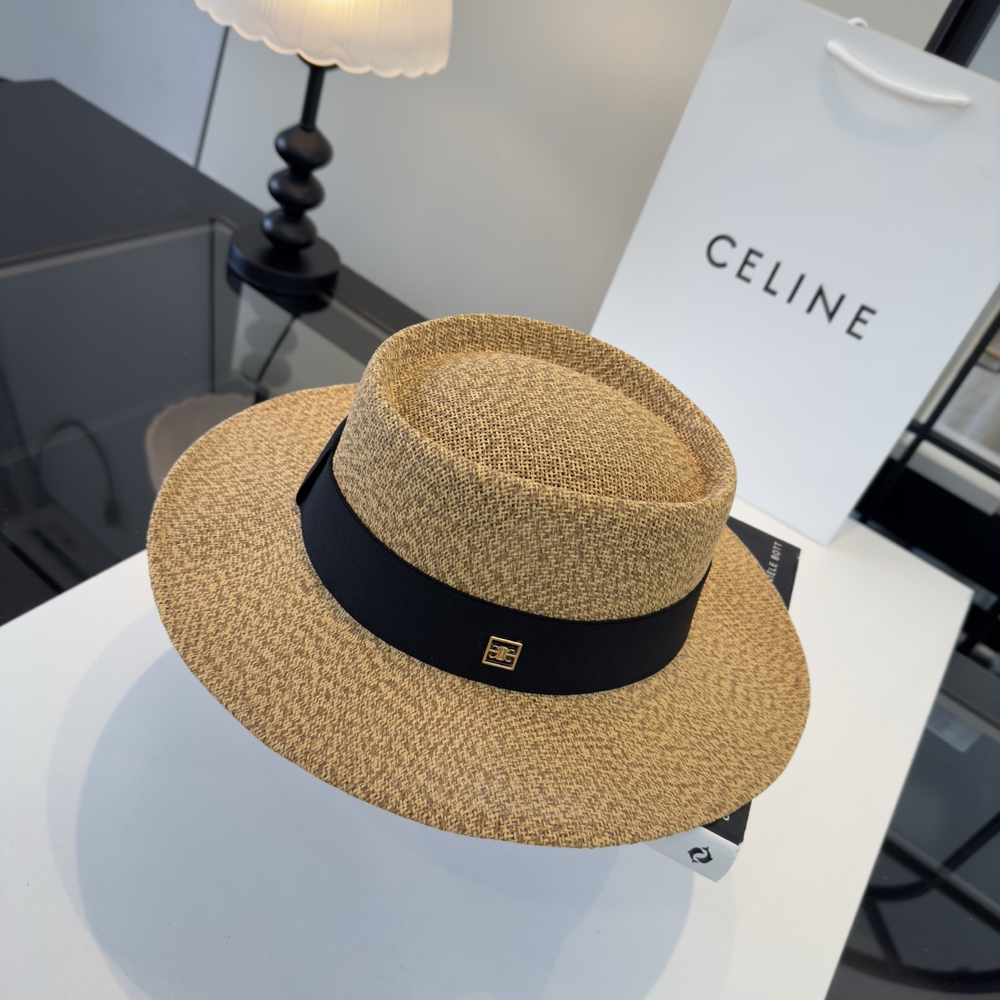 Celine Celine赛琳新款礼帽，台湾PP草帽沿，头围57cm