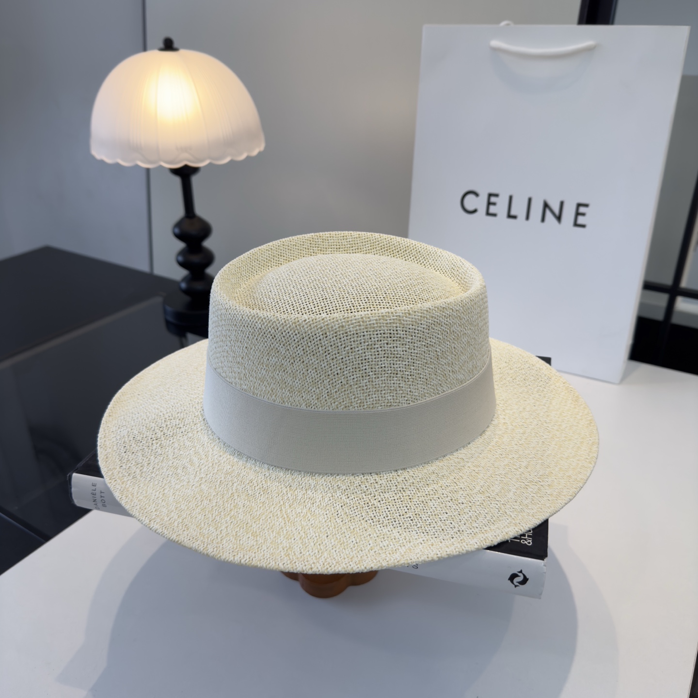 Celine Celine赛琳新款礼帽，台湾PP草帽沿，头围57cm
