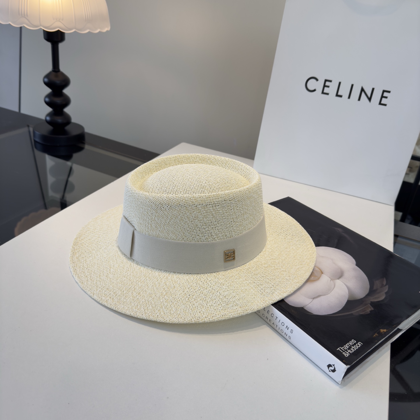 Celine Celine赛琳新款礼帽，台湾PP草帽沿，头围57cm
