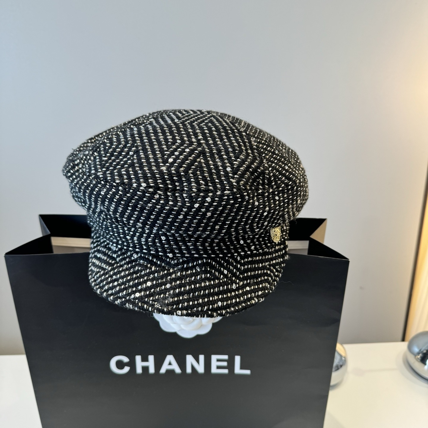 Chanel Chanel香奈儿新款鸭舌军帽，高级定制，头围57cm