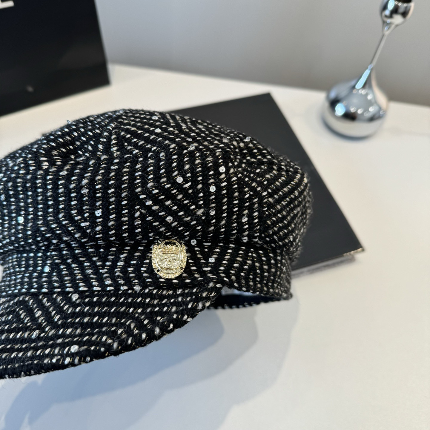 Chanel Chanel香奈儿新款鸭舌军帽，高级定制，头围57cm