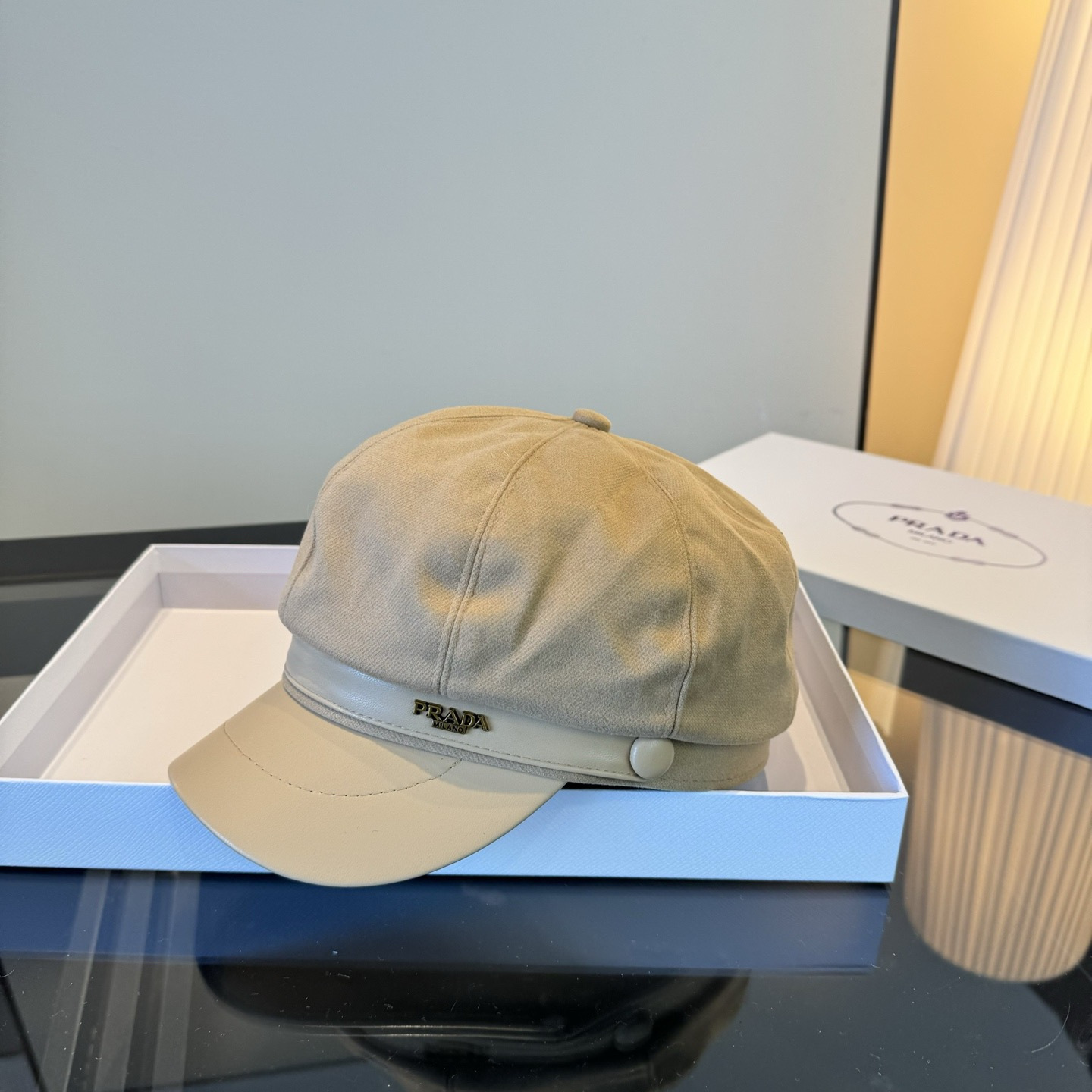 Prada 普拉达新款鸭舌帽军帽，头围57cm