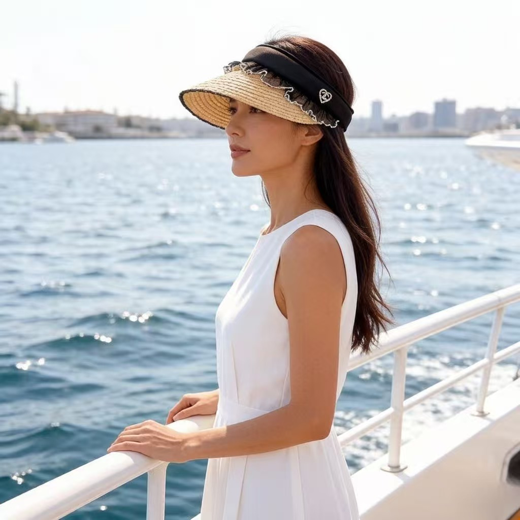 Chanel Chanel香奈儿麦秆草空顶遮阳帽，可调节