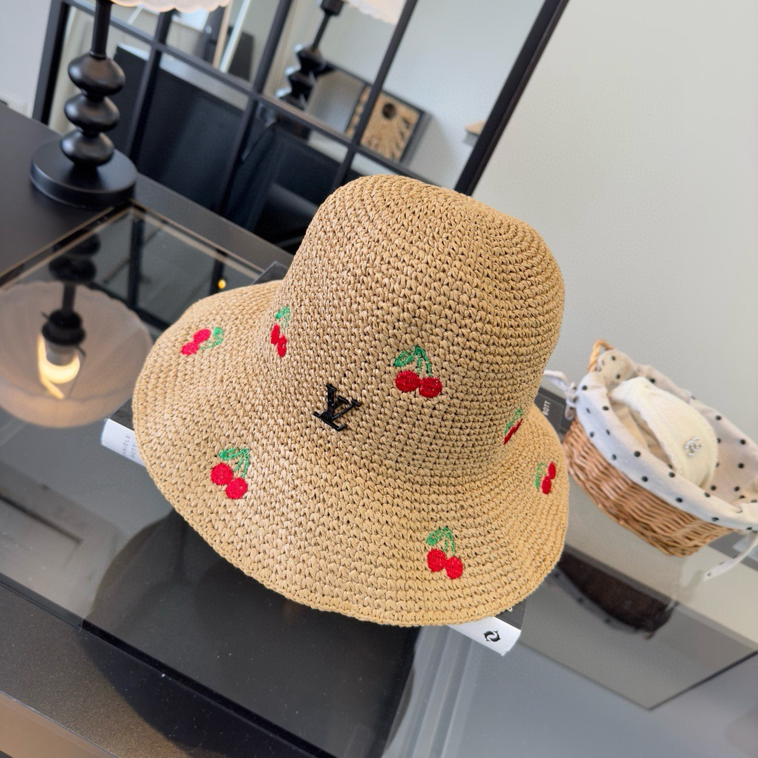 Louis Vuitton lv路易斯新款夏款折叠草帽，纯收工钩织，头围57cm，可折叠