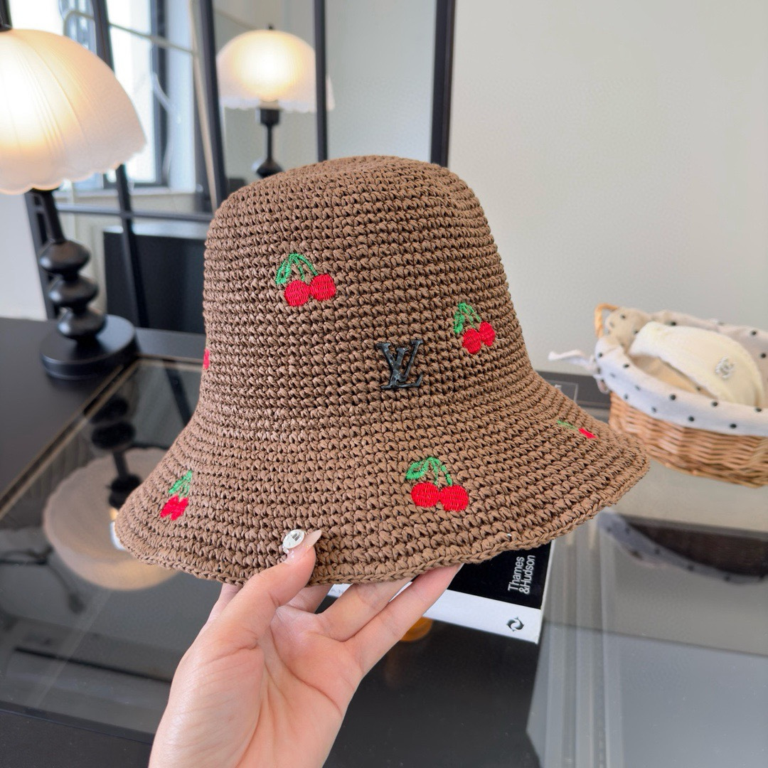Louis Vuitton lv路易斯新款夏款折叠草帽，纯收工钩织，头围57cm，可折叠
