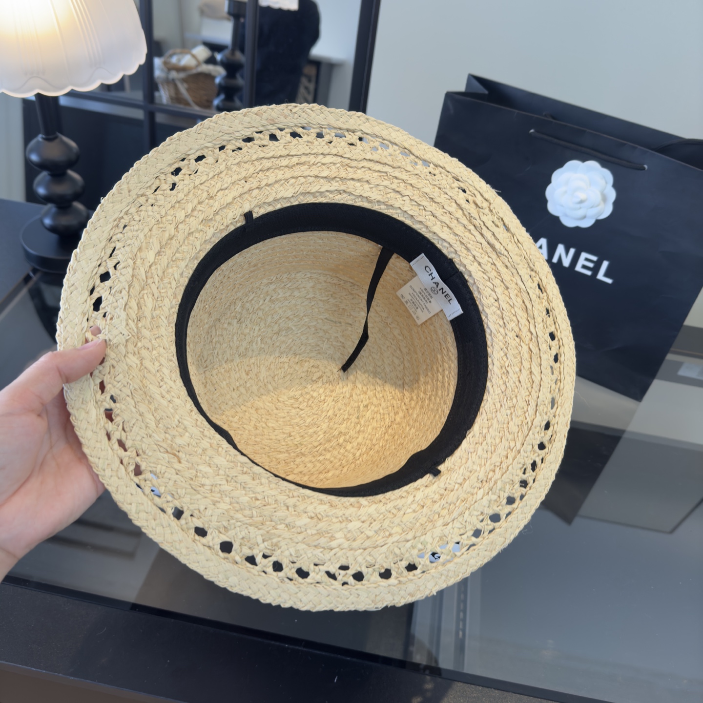 Chanel Chanel香奈儿新款名媛风拉菲草帽，旅游 ，头围57cm