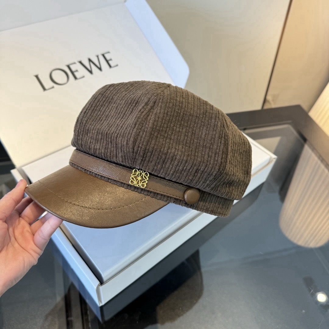 Loewe 罗意威新款鸭舌军帽，高级定制，头围57cm