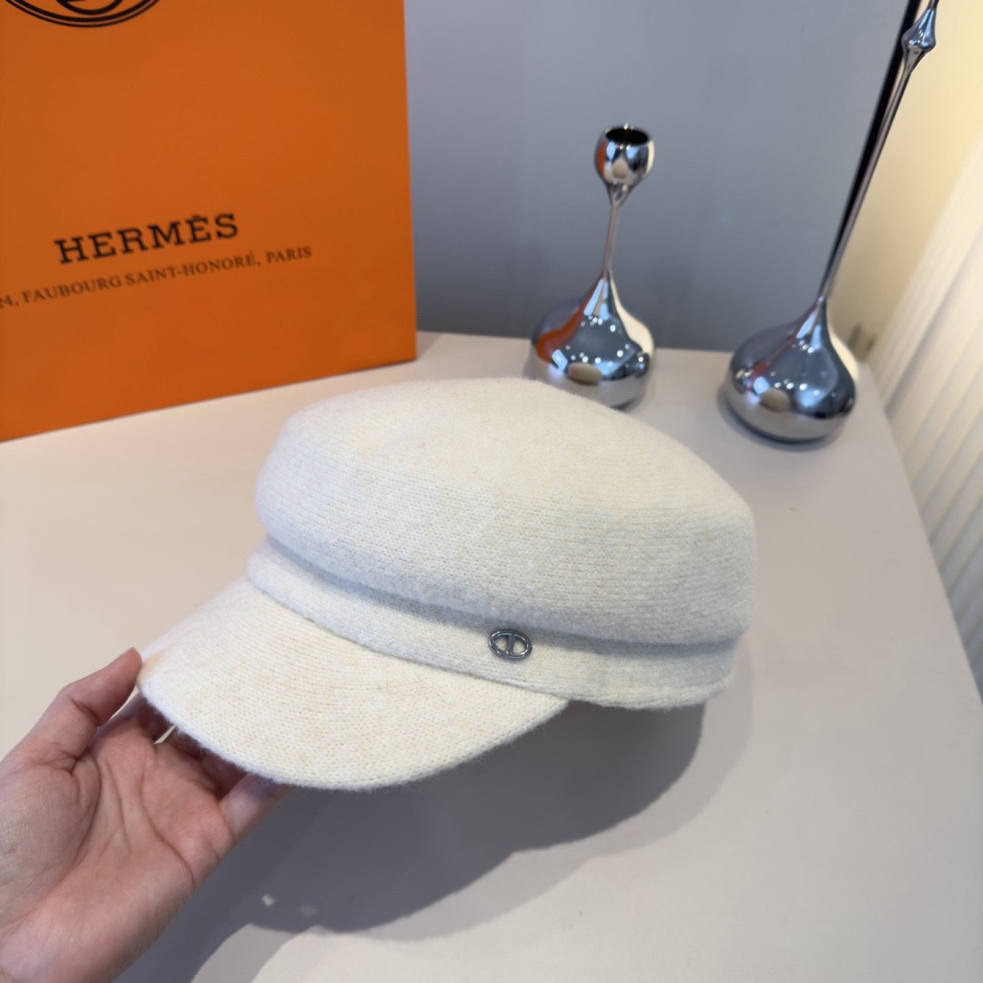 Hermès 爱马仕新款鸭舌军帽，高级定制，头围57cm