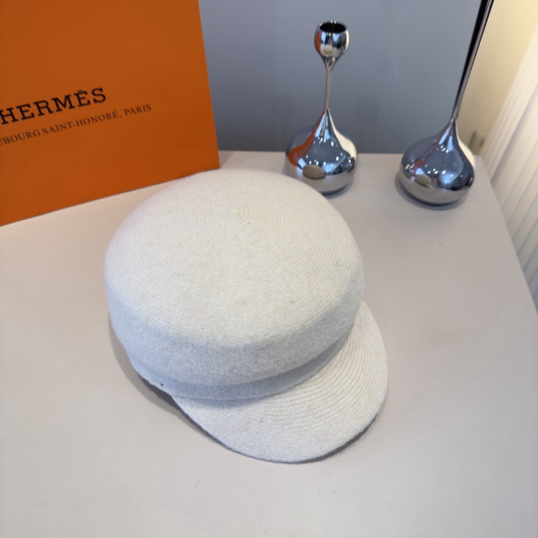 Hermès 爱马仕新款鸭舌军帽，高级定制，头围57cm