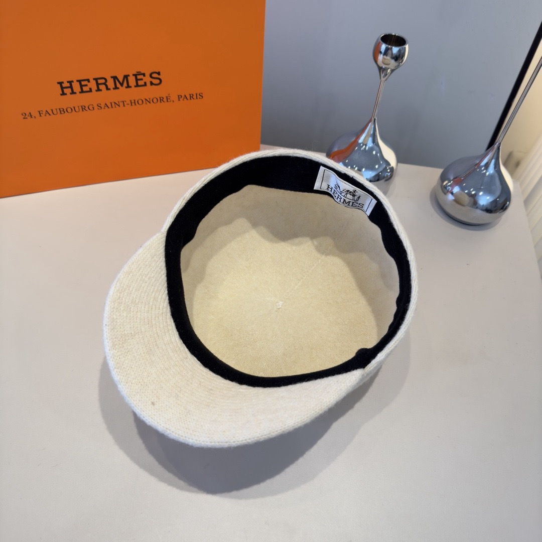 Hermès 爱马仕新款鸭舌军帽，高级定制，头围57cm