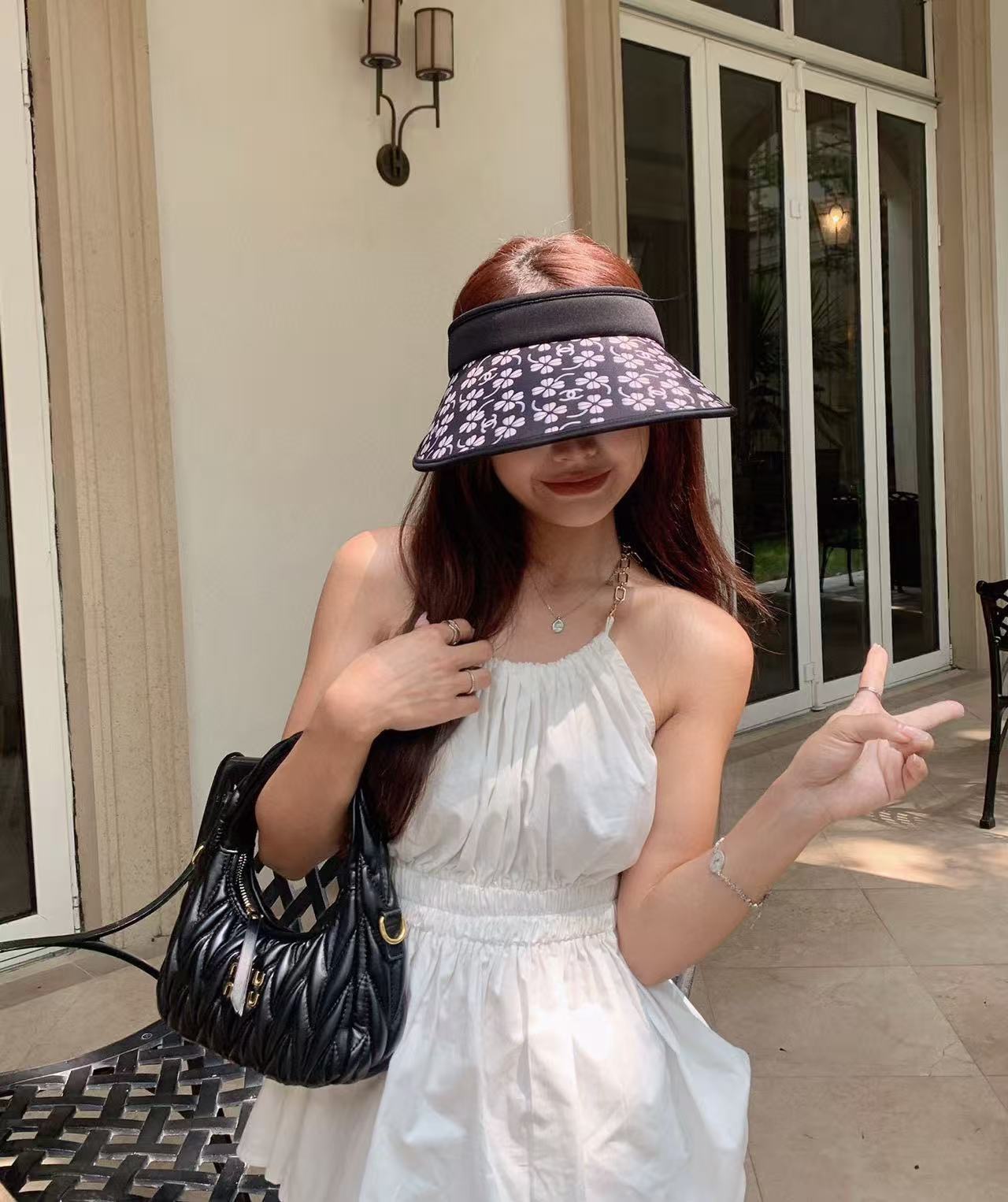 PChanel香奈儿新款小清新空顶遮阳帽，可调节
