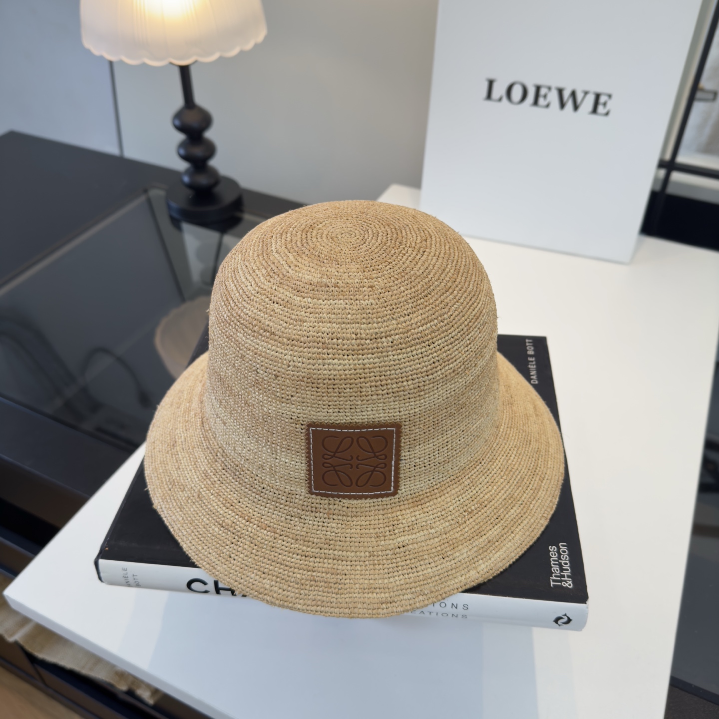 Loewe 罗意威新款拉菲草草帽，头围57cm