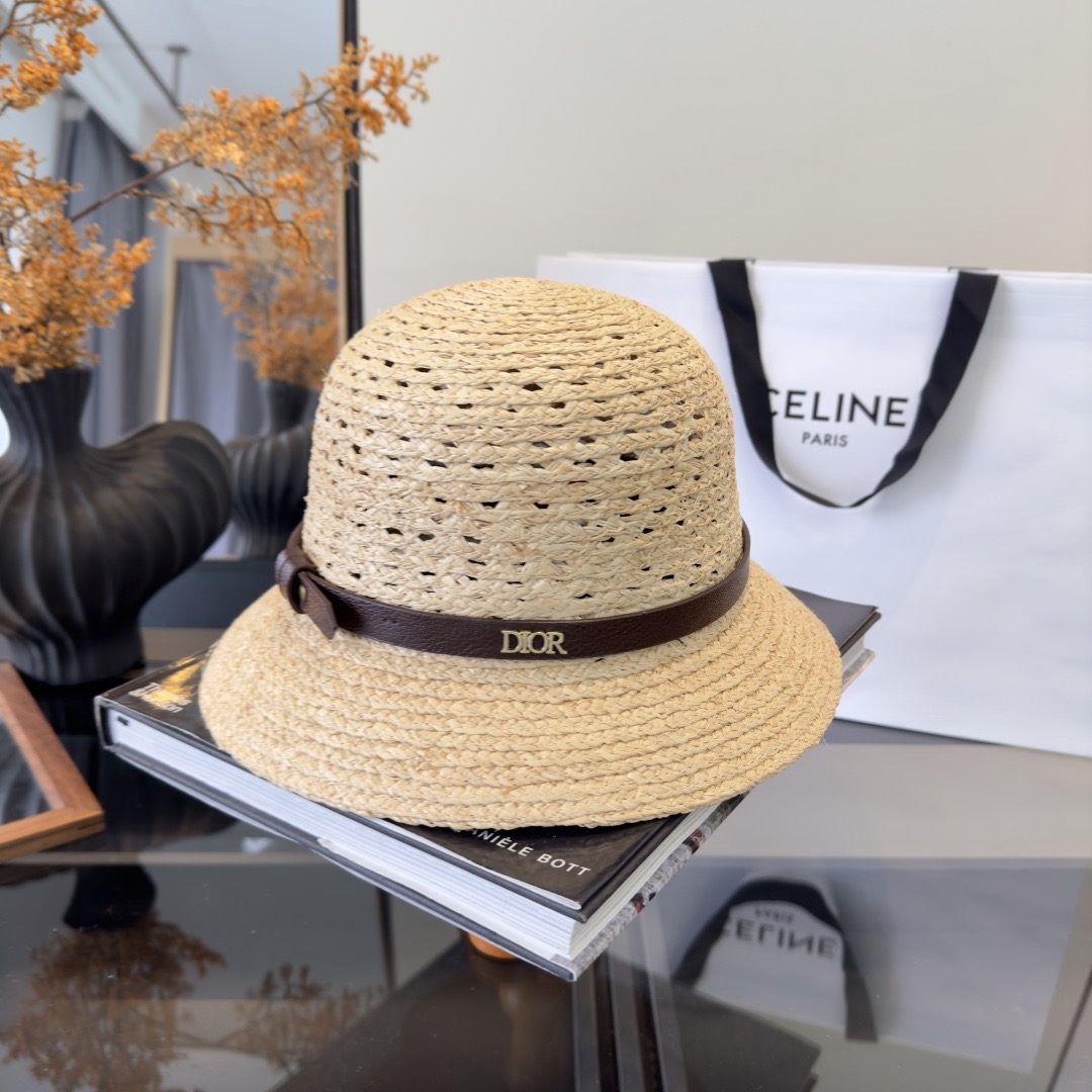 Dior Dior迪奥拉菲草帽，旅游 ，头围57cm