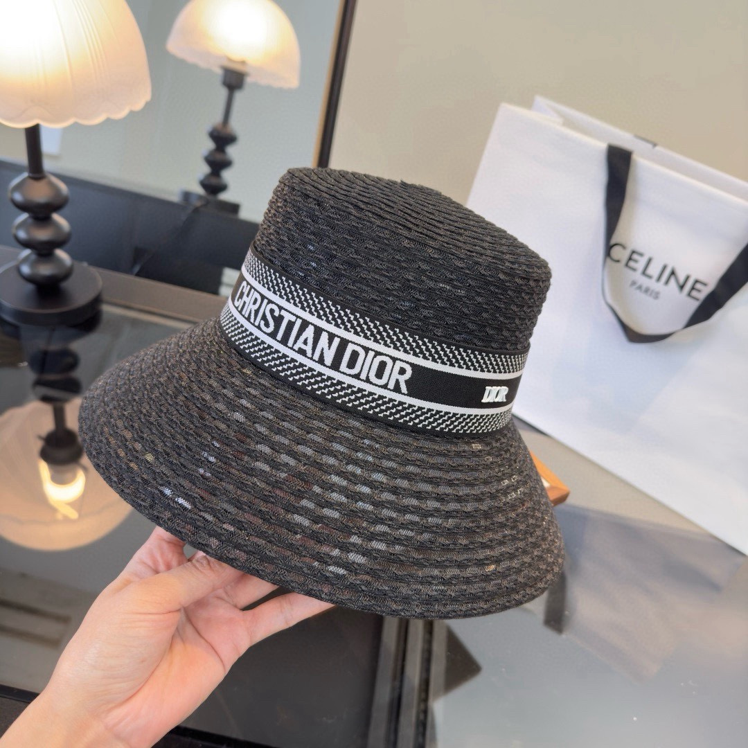 Dior Dior迪奥草帽，镂空礼帽，头围57cm