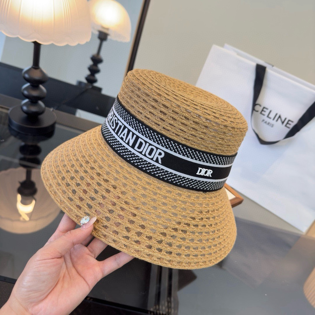Dior Dior迪奥草帽，镂空礼帽，头围57cm
